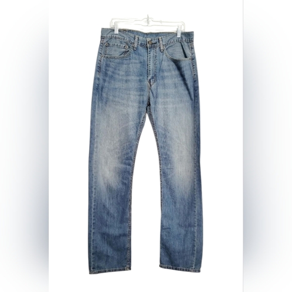 Levi's 505 Regular Fit Men's Jeans W34 L34 Light Wash Straight Leg 100% Cotton - Picture 7 of 7
